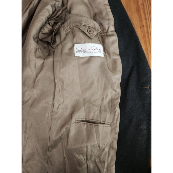 Oscar De La Renta Green Sport Coat Blazer Wool Cashmere 44L Vintage Quiet Luxury - Picture 15 of 16